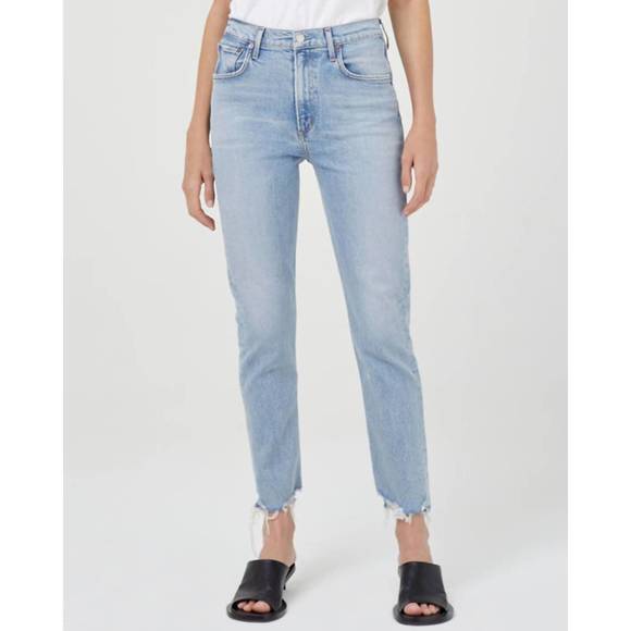 NEW AGOLDE merrel mid rise straight jean in astray - Picture 1 of 3